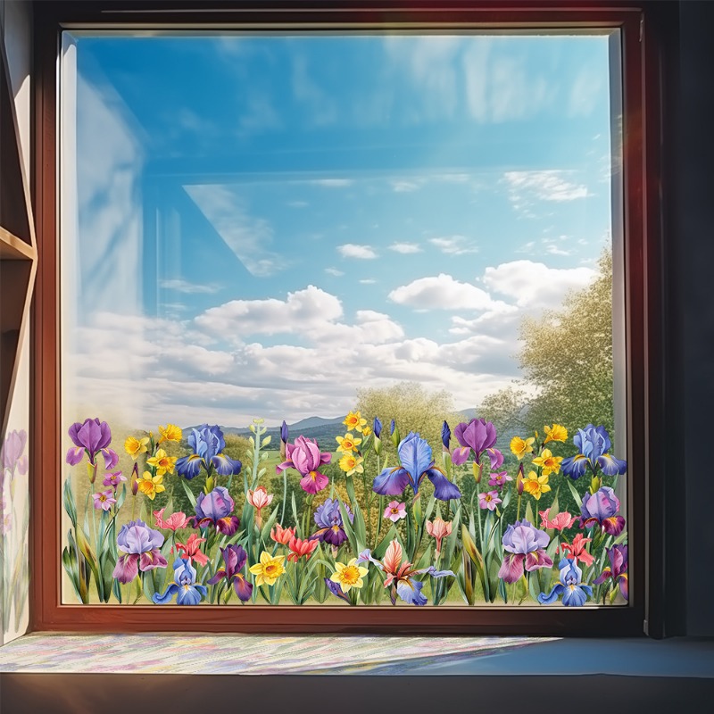Renkli Güzel Iris Çiçek duvar  - Pvc Panel Background incelemesi ve fiyatı